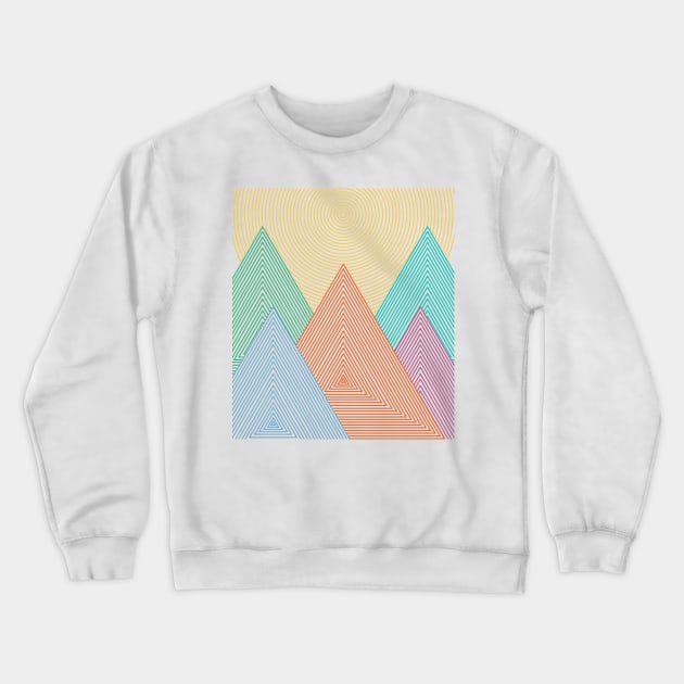 Geometry Mountain Crewneck Sweatshirt by clingcling